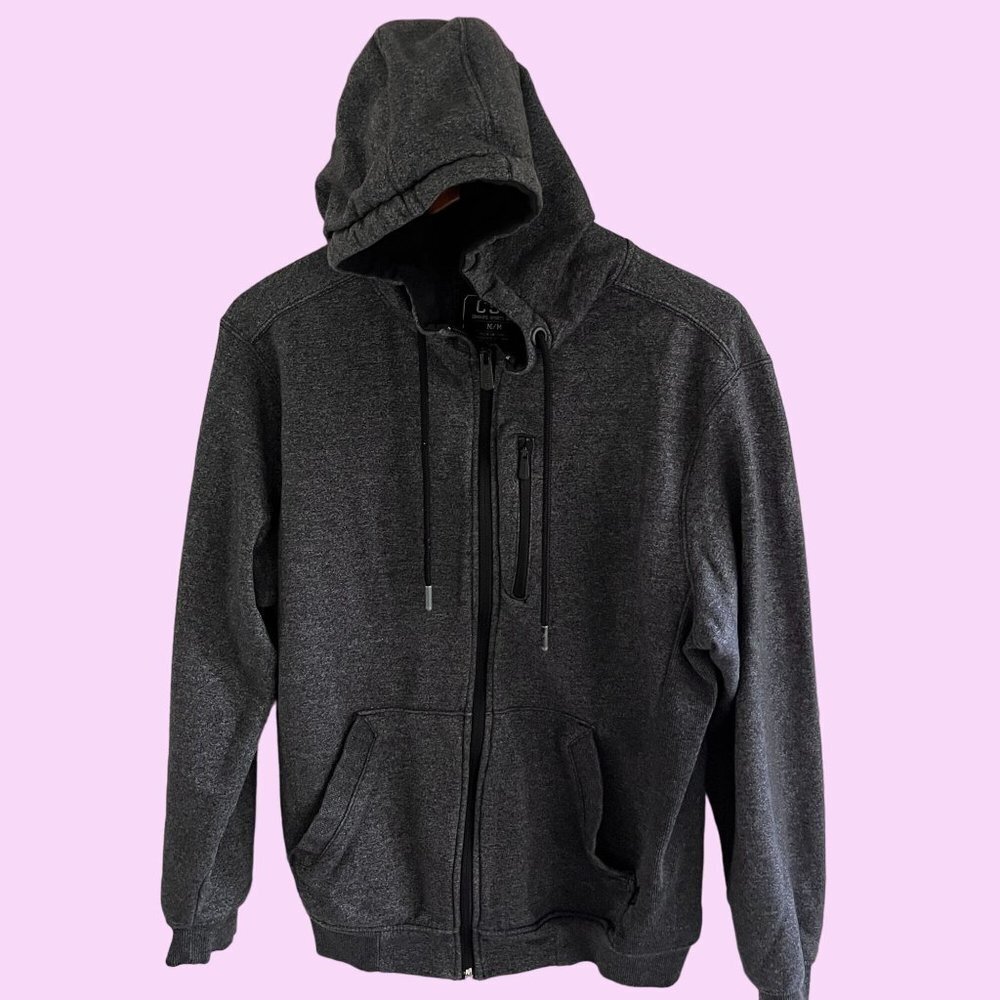 Champs‎ Sports Gear CSG Sweater Hoodie Mens Medium Gray Pullover Zip Up Jacket - Picture 2 of 11